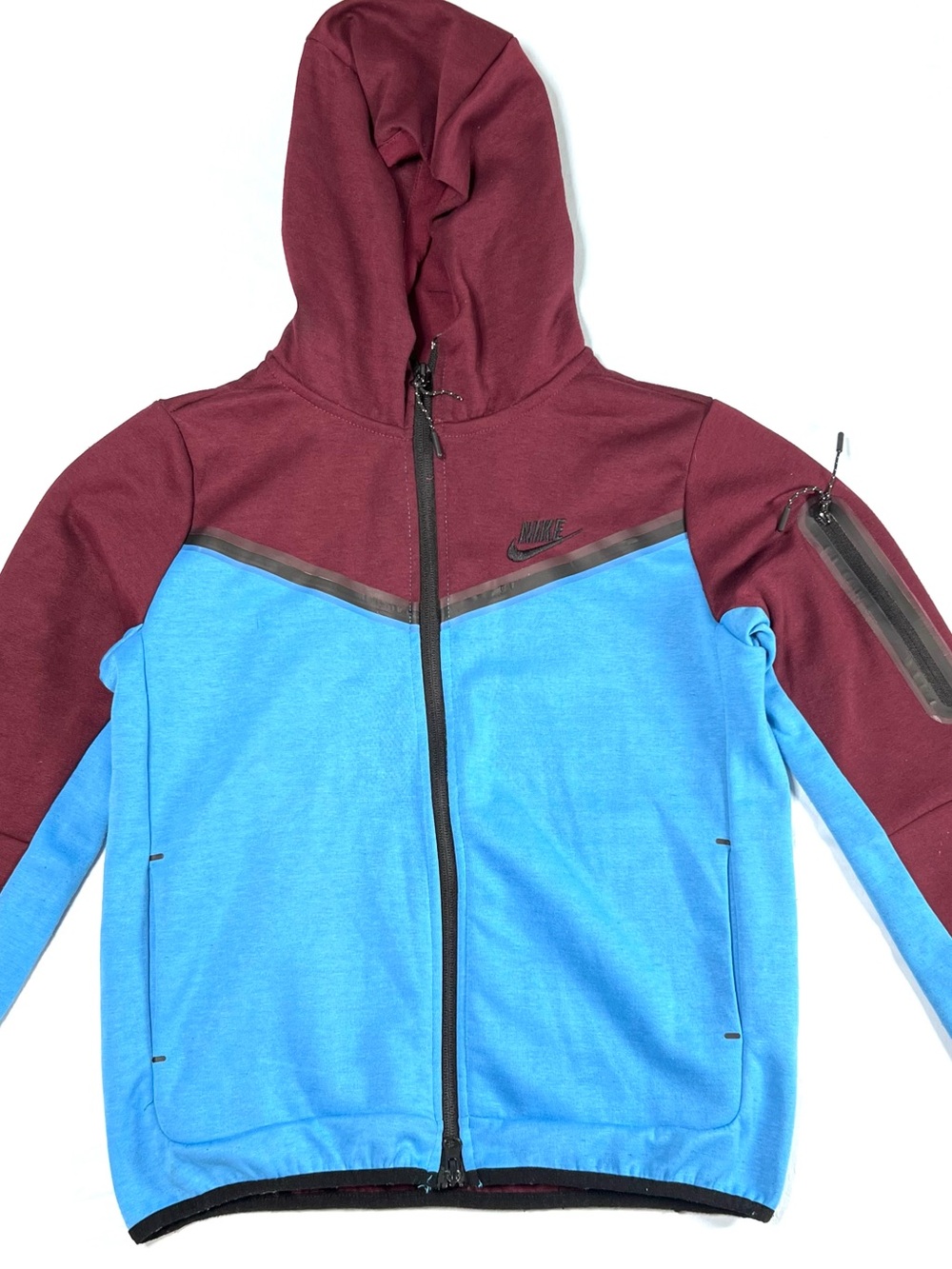Nike Boy’s Two-Tone Maroon & Blue Hooded Zip Jacket